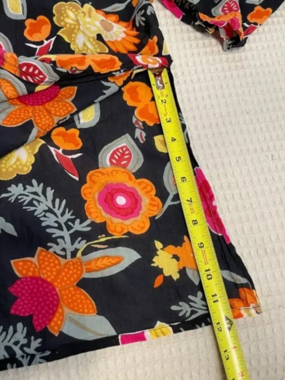 XL Boho Floral Scoop Neck 100% Cotton Tunic Cover Up - Picture 7 of 7